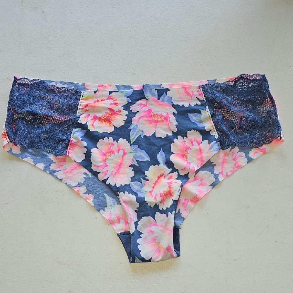 VS PINK Neon Floral Panties. Cheekster. Nwots. Beautiful, Sz Large